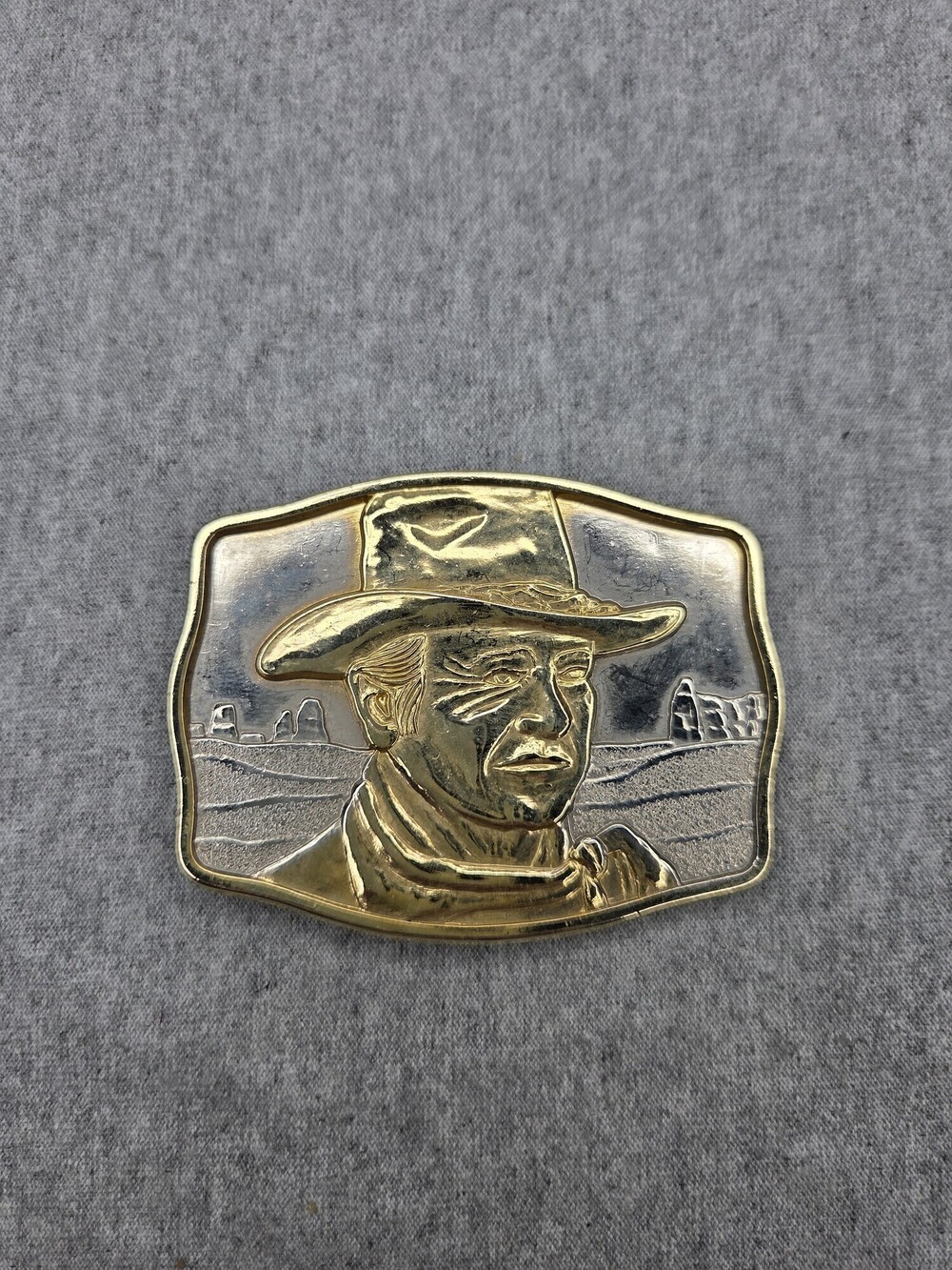 Vintage 1985 John Wayne The Man of the Golden West Belt Buckle Endre Szabo